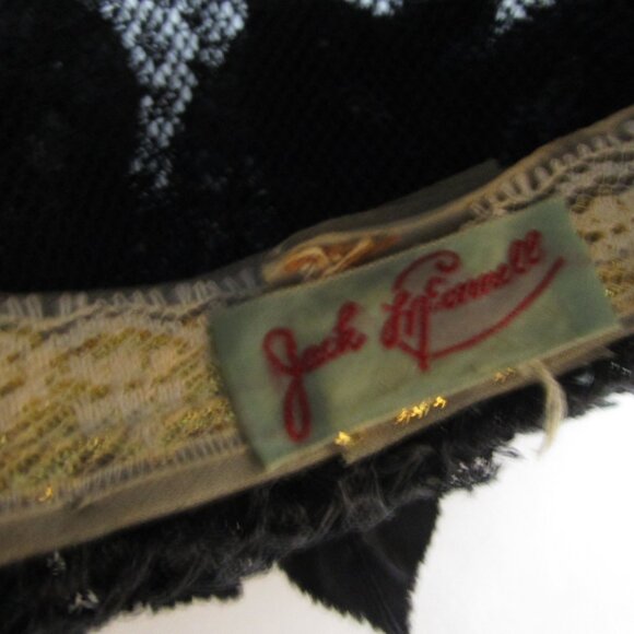 Tall Breton Hat Vintage Black Parasisal Straw Silk Leaves Church - Picture 10 of 10